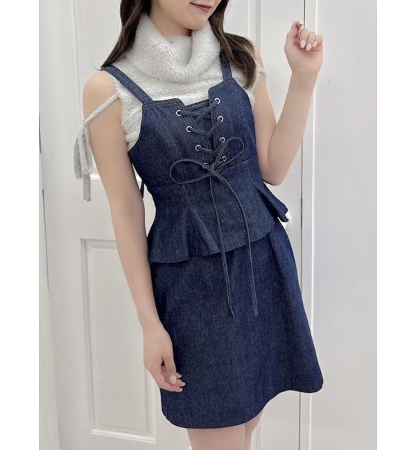 dazzlin「レースアップビスチェミニワンピース」|ワンピース|インディゴ