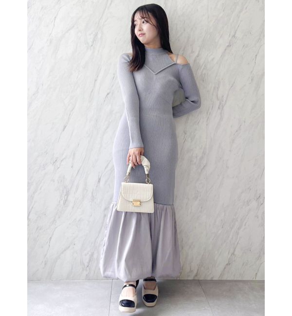 dazzlin「バブルヘムニットワンピース」|ワンピース|