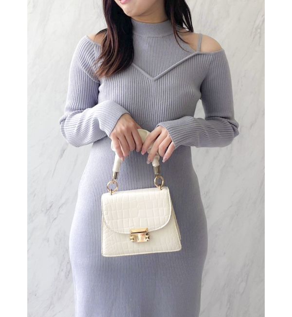 dazzlin「バブルヘムニットワンピース」|ワンピース|ブルー