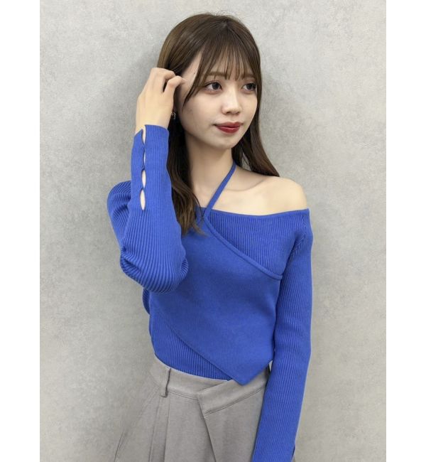 dazzlin「レイヤードオフショルバックリボンニット」|ニット・セーター|