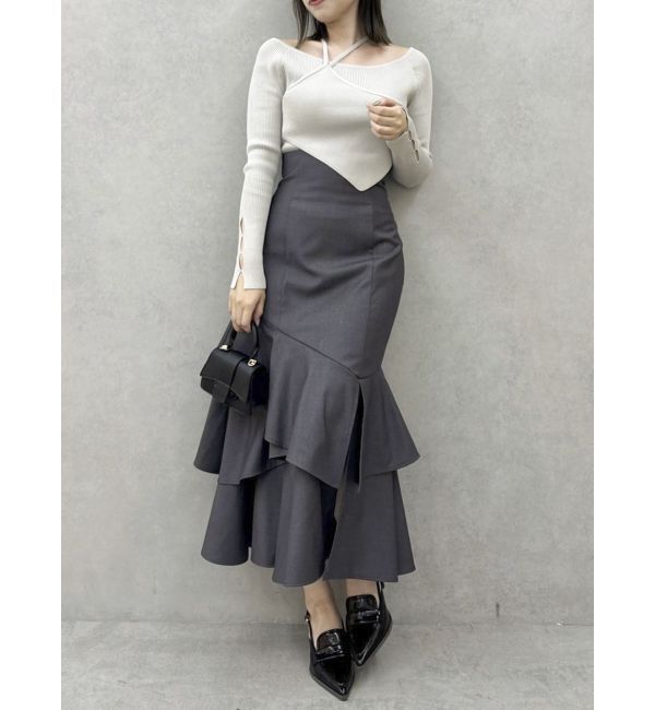 dazzlin「レイヤードオフショルバックリボンニット」|ニット・セーター|