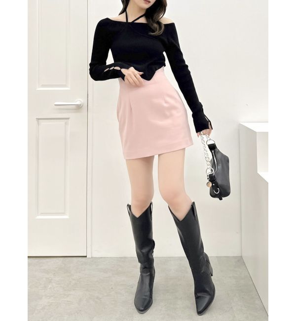 dazzlin「レイヤードオフショルバックリボンニット」|ニット・セーター|