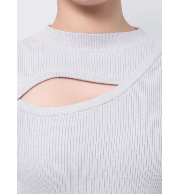 dazzlin「デコルテオープンリブニットトップス」|ニット・セーター|