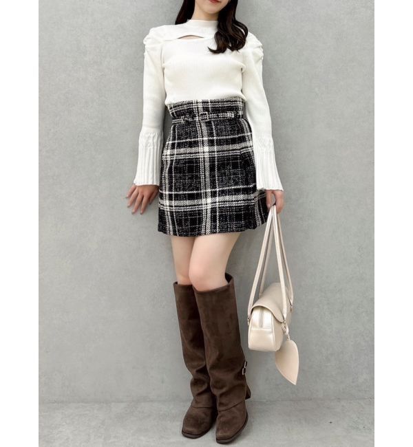 dazzlin「デコルテオープンリブニットトップス」|ニット・セーター|