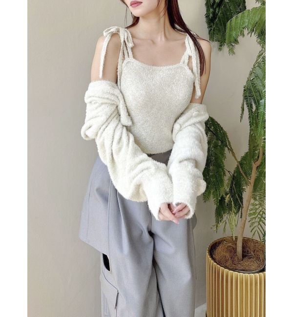 dazzlin「ミニシャギーラメニットカーデトップス」|カーディガン|