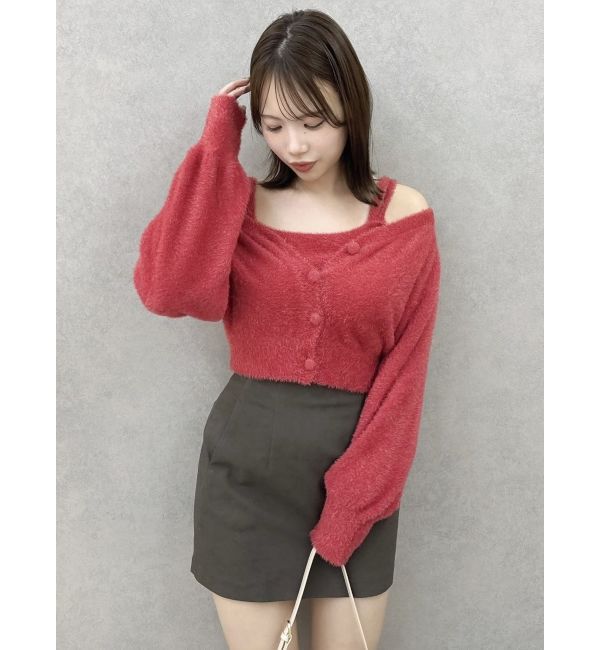 dazzlin「ミニシャギーラメニットカーデトップス」|カーディガン|