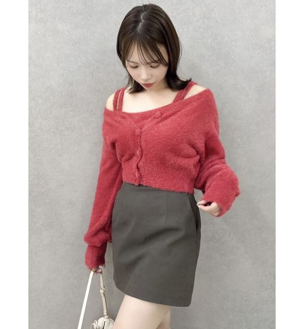 dazzlin「ミニシャギーラメニットカーデトップス」|カーディガン|