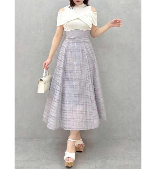 dazzlin「ツイストシアーチェックコルセットワンピース」|ワンピース|