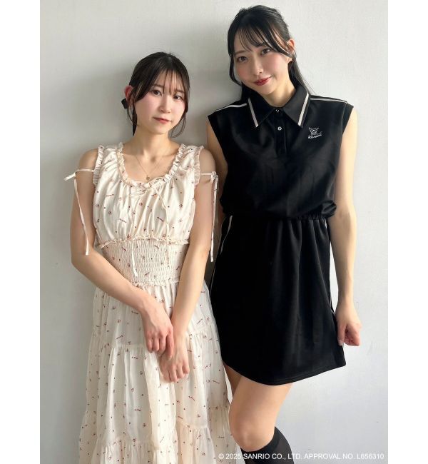 dazzlin「【メロクロコラボ】モチーフパターンティアードワンピース」|ワンピース|