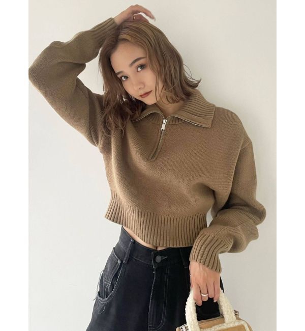 EMODA「ハーフジップボリュームニット」|ニット・セーター|
