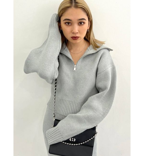 EMODA「ハーフジップボリュームニット」|ニット・セーター|
