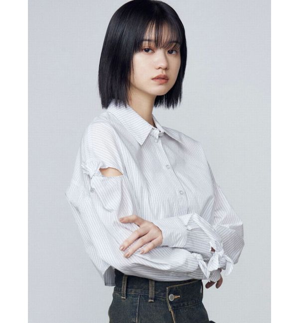 EMODA「ノットスリーブオーバーシャツ」|シャツ・ブラウス|