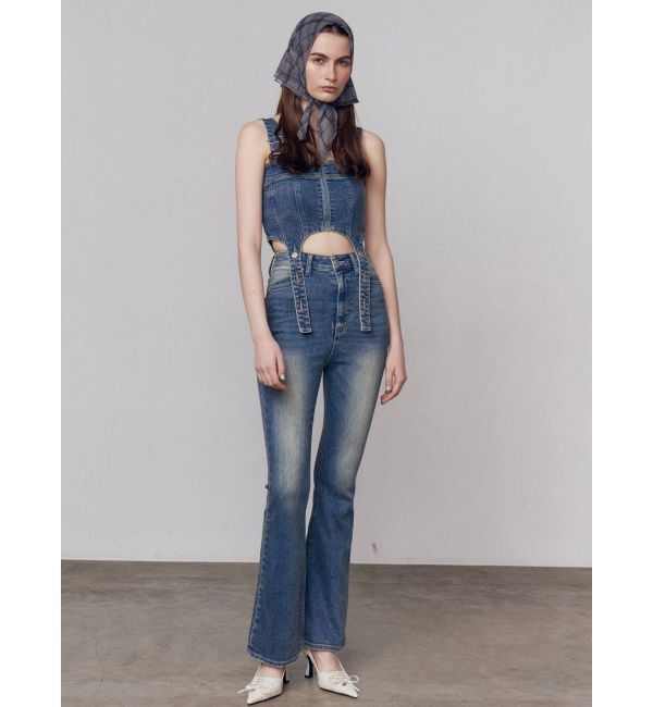 EMODA「コルセットハングデニムサロペット」|オールインワン|