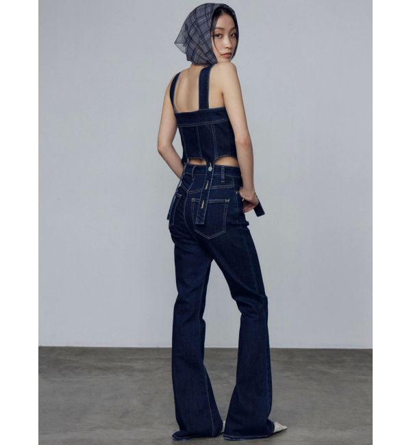 EMODA「コルセットハングデニムサロペット」|オールインワン|