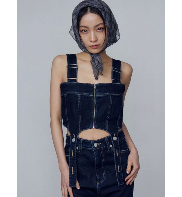 EMODA「コルセットハングデニムサロペット」|オールインワン|