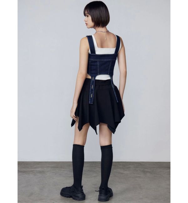 EMODA「コルセットハングデニムサロペット」|オールインワン|