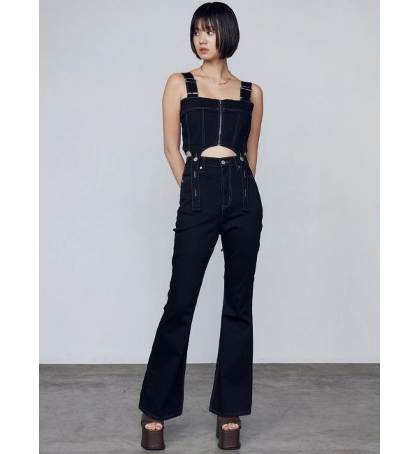 EMODA「コルセットハングデニムサロペット」|オールインワン|