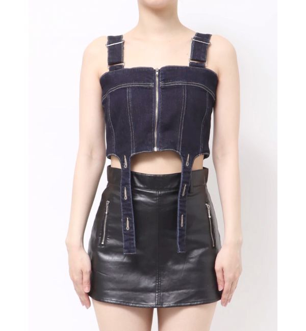 EMODA「コルセットハングデニムサロペット」|オールインワン|