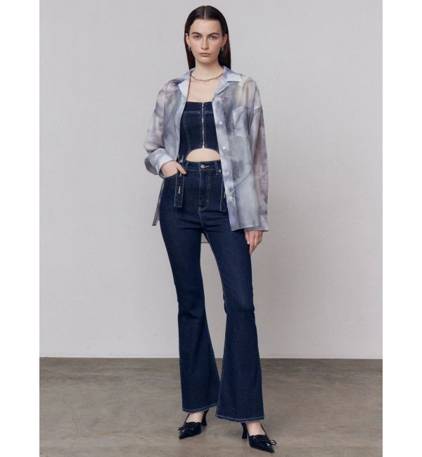 EMODA「コルセットハングデニムサロペット」|オールインワン|