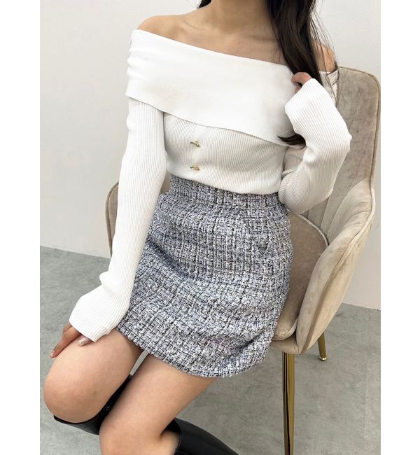 MERCURYDUO「【セットアップ着用可】ツイードミニスカート」|スカート|