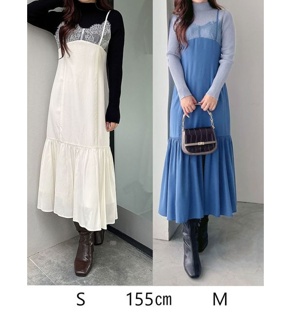 MERCURYDUO「ランジェリー風キャミドッキングワンピース」|ワンピース|
