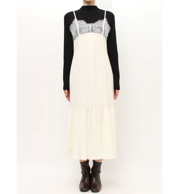 MERCURYDUO「ランジェリー風キャミドッキングワンピース」|ワンピース|