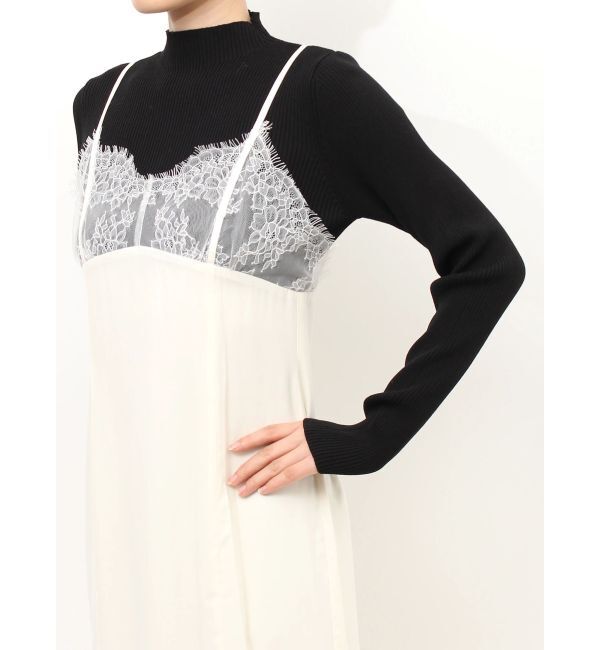 MERCURYDUO「ランジェリー風キャミドッキングワンピース」|ワンピース|