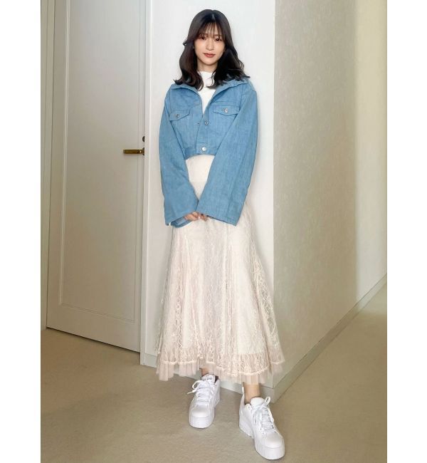 MERCURYDUO「裾チュールレースマーメイドスカート」|スカート|