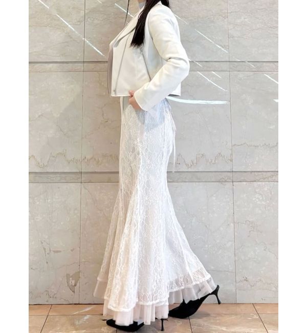 MERCURYDUO「裾チュールレースマーメイドスカート」|スカート|