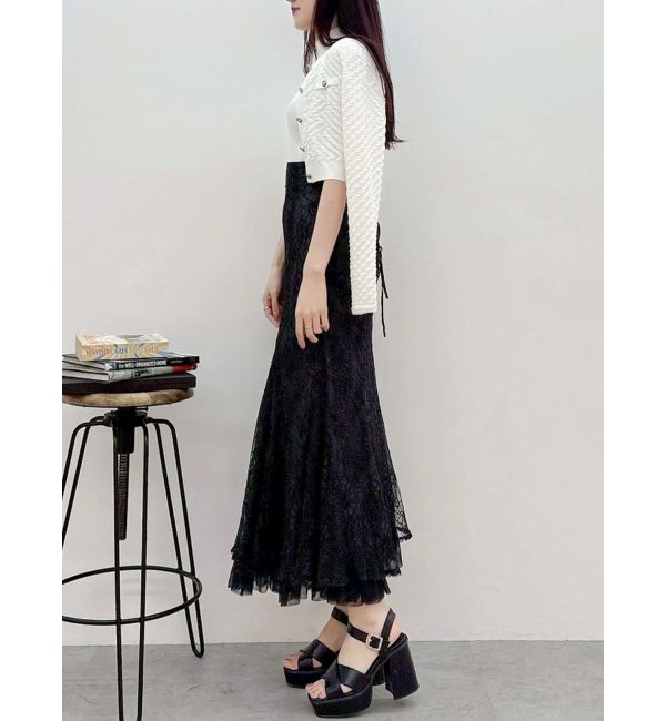 MERCURYDUO「裾チュールレースマーメイドスカート」|スカート|