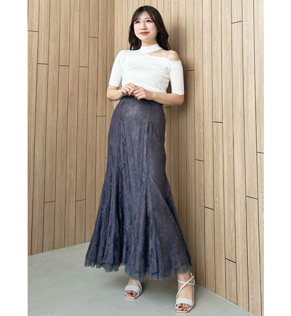 MERCURYDUO「裾チュールレースマーメイドスカート」|スカート|