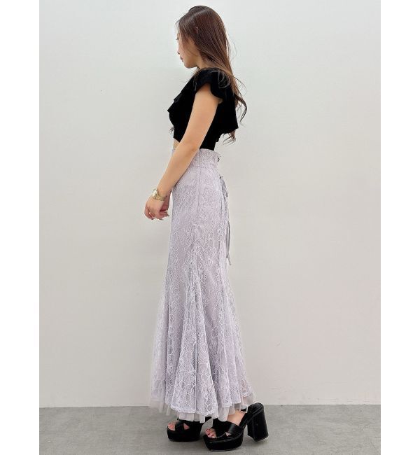 MERCURYDUO「裾チュールレースマーメイドスカート」|スカート|