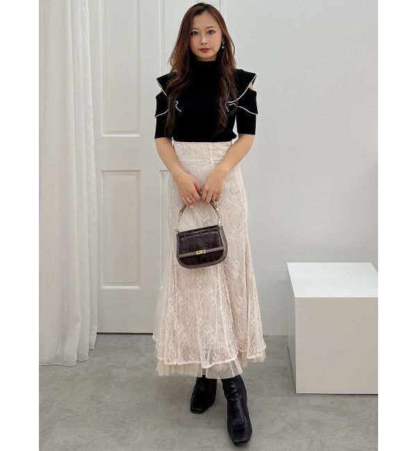 MERCURYDUO「裾チュールレースマーメイドスカート」|スカート|