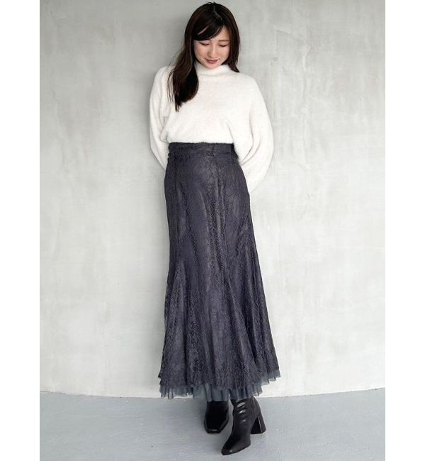 MERCURYDUO「裾チュールレースマーメイドスカート」|スカート|
