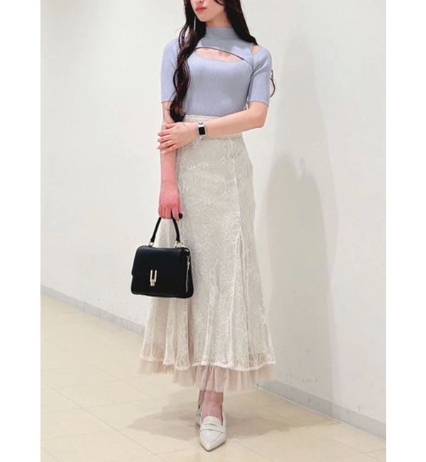 MERCURYDUO「裾チュールレースマーメイドスカート」|スカート|