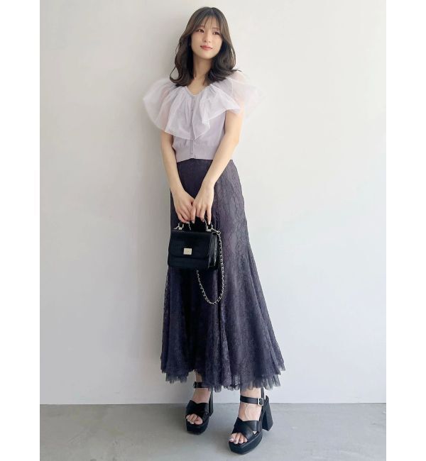 MERCURYDUO「裾チュールレースマーメイドスカート」|スカート|