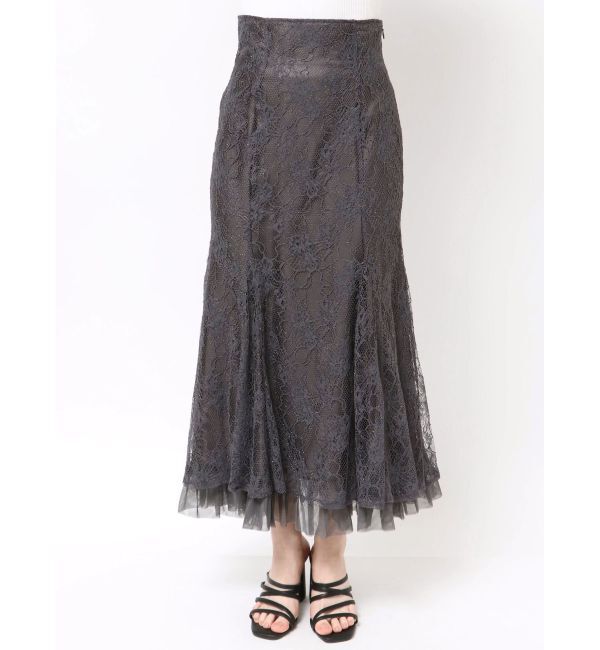 MERCURYDUO「裾チュールレースマーメイドスカート」|スカート|