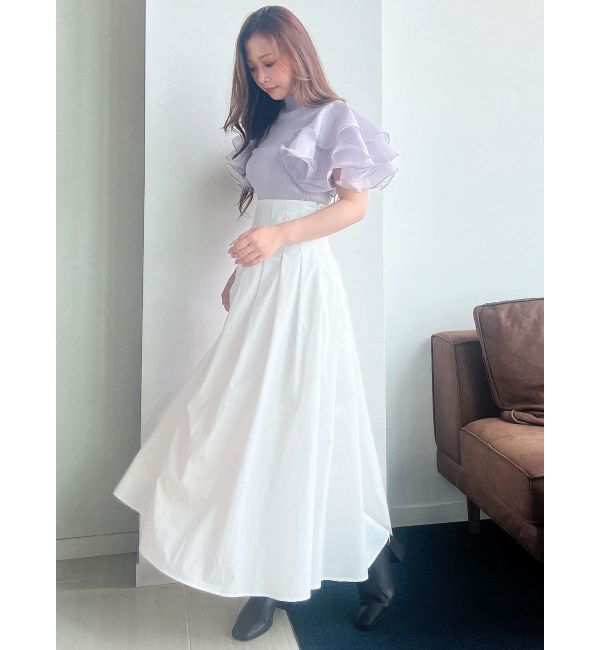 MERCURYDUO「タフタタックフレアスカート」|スカート|