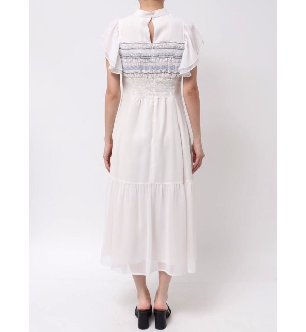 MERCURYDUO「カラースモッキングラッフルワンピース」|ワンピース|