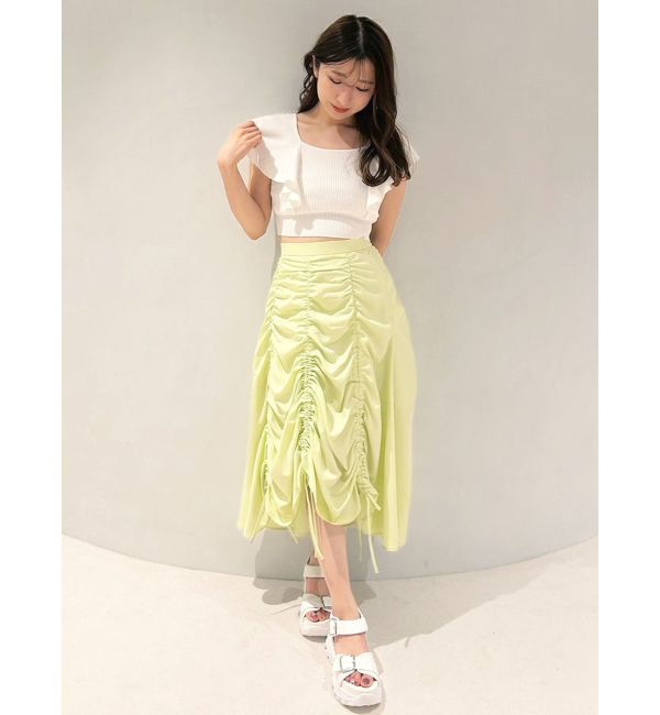 MERCURYDUO「ギャザリングフレアスカート」|スカート|