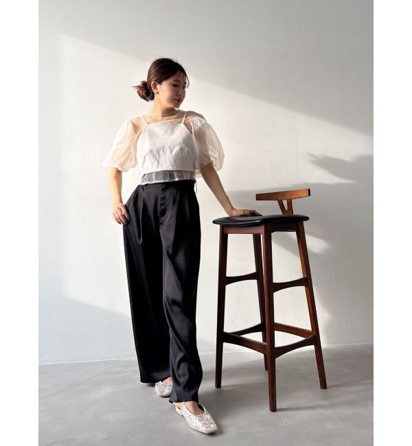 MERCURYDUO「【OUNNOUN】バックサテンタックパンツ」|その他|