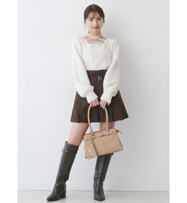 MERCURYDUO「ベルト付きチェックプリーツミニスカパン」|その他|