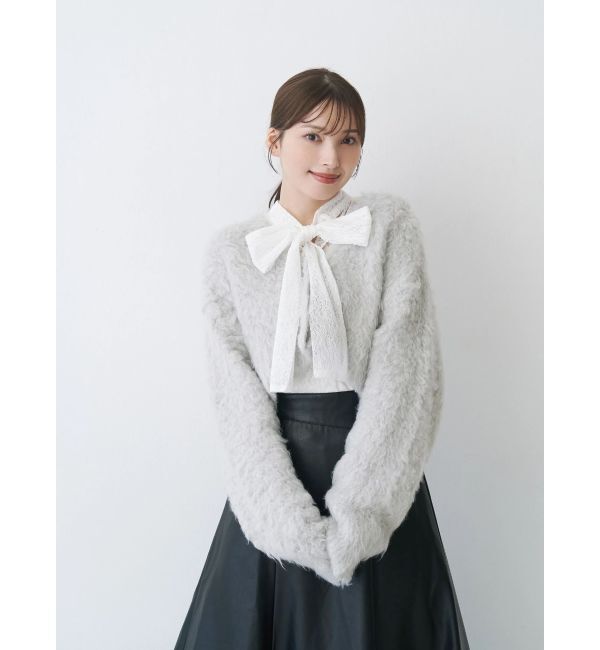 MERCURYDUO「【WEB限定カラーあり】シャギークロップドカーディガン」|カーディガン|