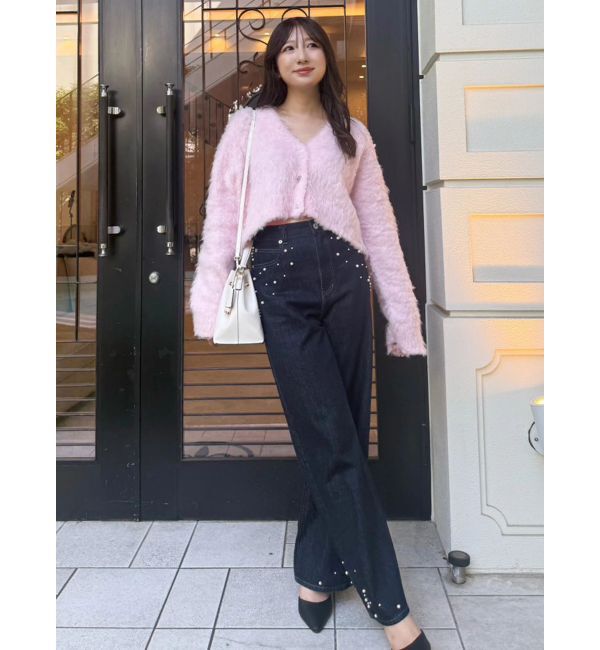 MERCURYDUO「【WEB限定カラーあり】シャギークロップドカーディガン」|カーディガン|