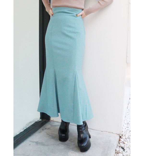 MURUA「ハイウエストナローマーメイドスカート」|スカート|ブルー