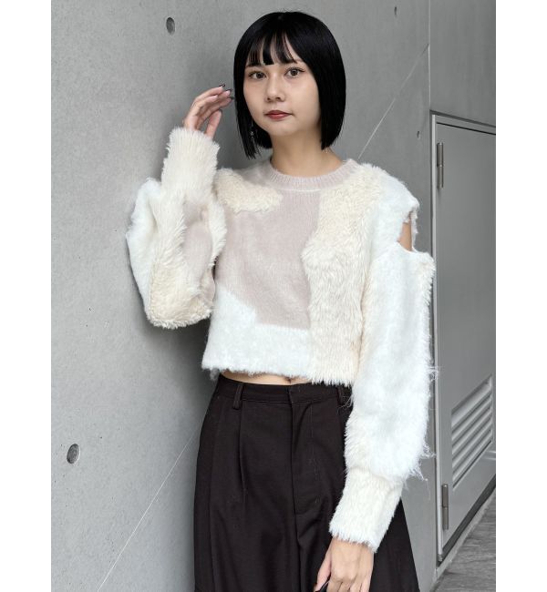 MURUA「異素材MIXフェザーニット」|ニット・セーター|