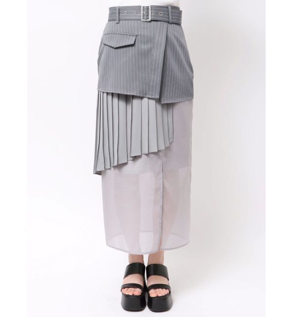 MURUA「異素材MIXスリットスカート」|スカート|