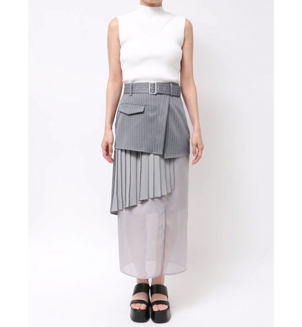 MURUA「異素材MIXスリットスカート」|スカート|