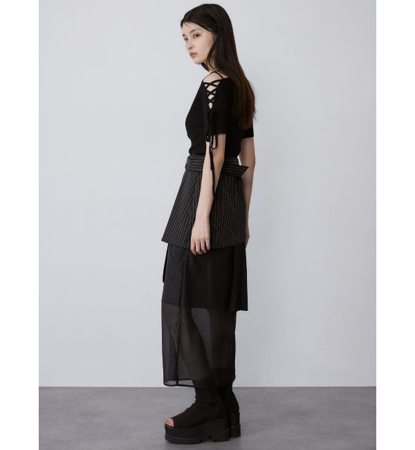 MURUA「異素材MIXスリットスカート」|スカート|