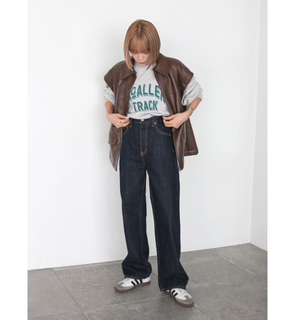 Ungrid「ハイウエストルーズストレートデニム」|デニム|